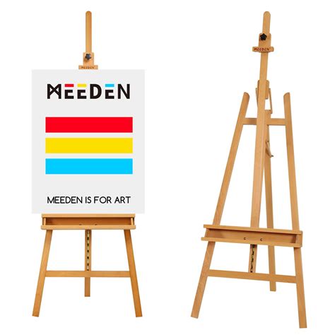 Meeden Wood Studio Easel For Artist Painting Height Adjustable Wooden