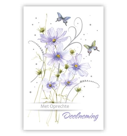 Lila Bloemen En Vlinders PrimeurCards