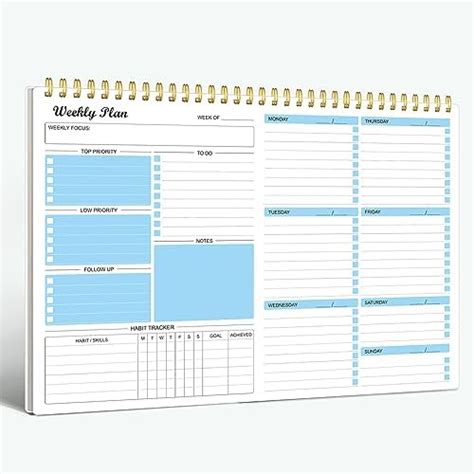 Amazon Weekly Planner Notepad Undated Weekly Schedule Planner To