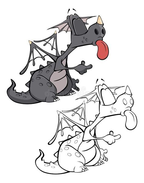 Ilustración Vectorial De Un Tierno Dragón De Caricatura Para Su Diseño