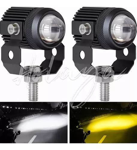 1 Par Faros De Lupa Doble Color Alta Baja Para Auto Moto 60w Meses