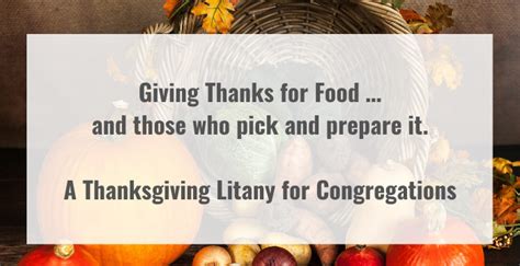 A Thanksgiving Litany for Congregations - NFWM