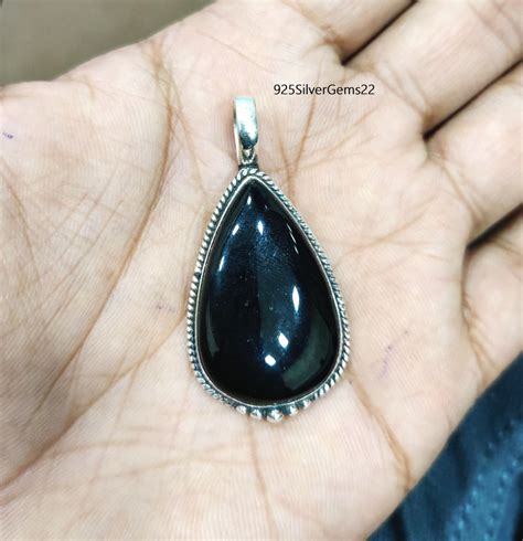 Black Onyx Pendant, Onyx Pendant, Onyx Jewelry, Black Jewelry, Handmade ...