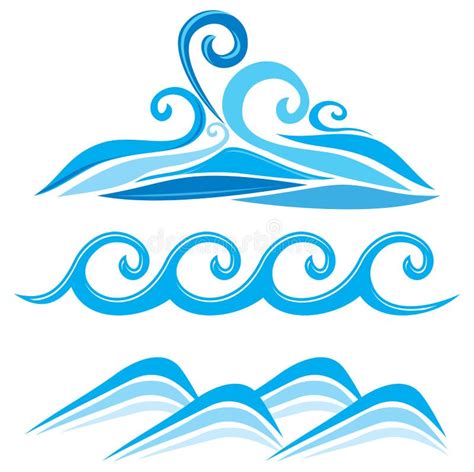 Set Of Wave Symbols Stock Vector Illustration Of Background 29690270