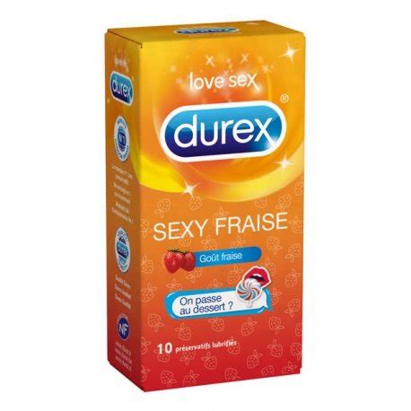 Durex Sexy Fraise préservatif aromatisé 10 préservatifs lubrifiés