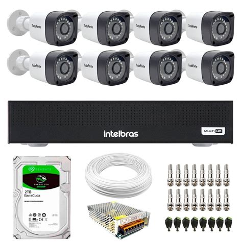 Kit 8 Câmeras Tudo Forte TF 2020 B Full HD 1080p Bullet Visão Noturna