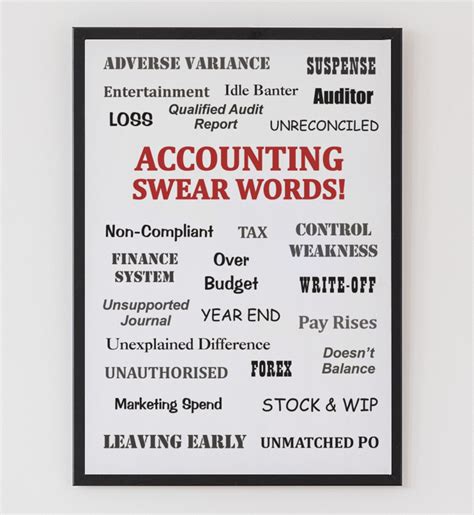 Accounting Swear Words Printable Accountant Card Funny Greeting Card