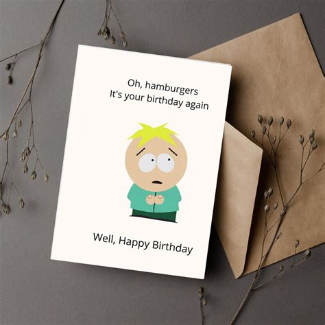 South Park Original Birthday Card Instant Download Birthday Etsy