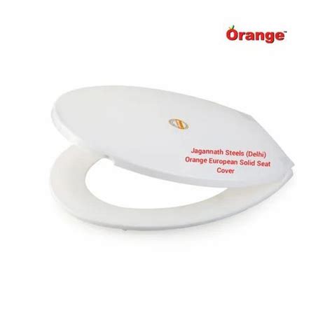 White Plastic Orange European Solid Toilet Seat Cover Sizedimensions W 1inch And L 19 Inches