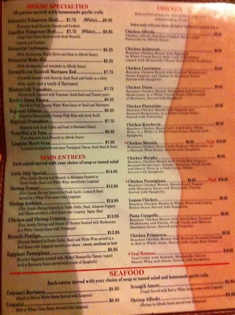 Menu at Little Italy Restaurant, Tyler, S Broadway Ave