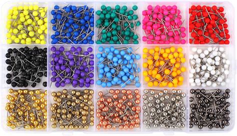 Amazon SUBANG 800 Pieces Map Tacks 1 8 Inch Retro Metallic Color