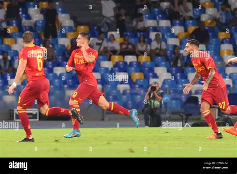 Naples Italy Lorenzo Colombo Of Us Lecce Rejoices After