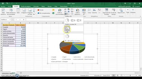 ¿cómo Insertar Un Gráfico En Excel Youtube