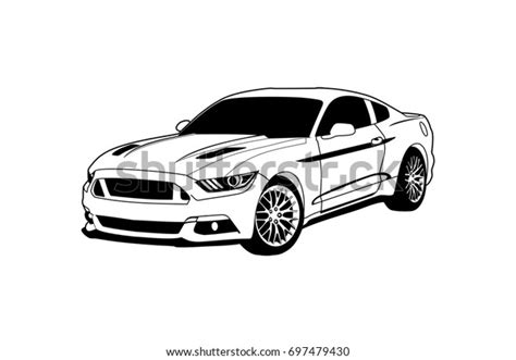 Vector Layout Muscle Car Ford Mustang Stock Vector (Royalty Free) 697479430 | Shutterstock