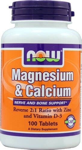 NOW Magnesium & Calcium -- 100 Tablets - Vitacost