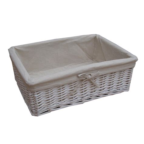 Buy White Wicker Storage Basket Online From The Basket Company