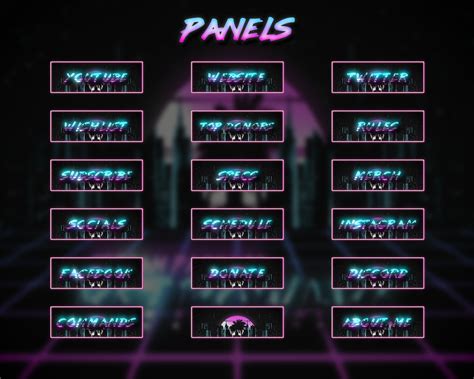 Animated Retrowave Stream Overlay Package Screens Webcam Etsy