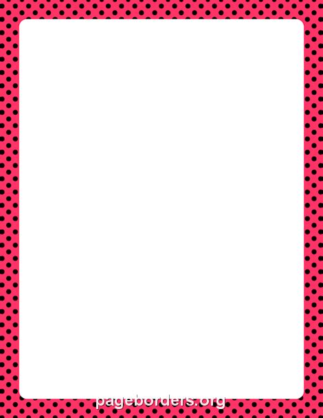 Pink and Black Polka Dot Border: Clip Art, Page Border, and Vector Graphics