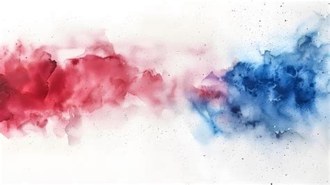 Premium Photo | Red and Blue Abstract Watercolor Art on Canvas