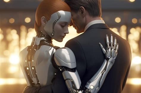 Premium AI Image | Love relationship between a human and a robot The ...