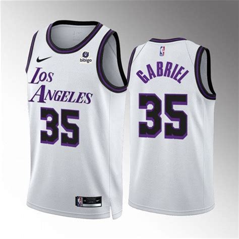 Men S Los Angeles Lakers Wenyen Gabriel White City Edition Stitched