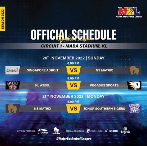 Kuala Lumpur Major Basketball League Season 2022 Ticket2u