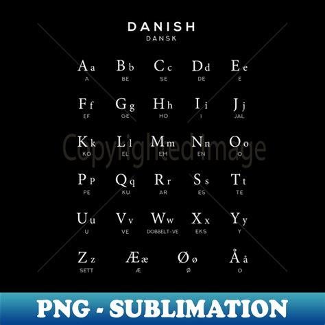 Danish Alphabet Chart Denmark Language Learning Black Mo Inspire