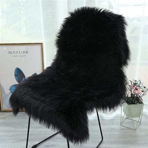 Yihaic Faux Fur Sheepskin Style Rug Faux Fleece Fluffy Area Rugs Seat