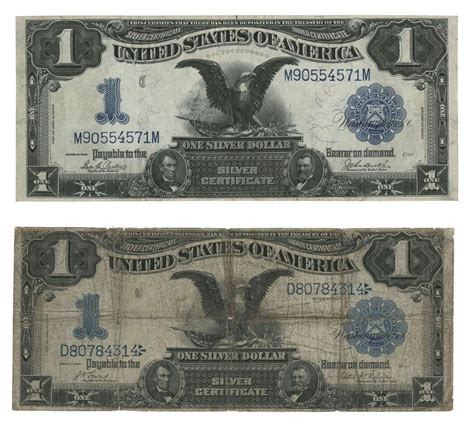 Sold At Auction Two One Dollar Blue Note Silver Certificates 1899