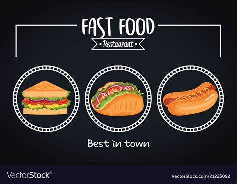 Delicious Fast Food Restaurant Menu Card Vector Image