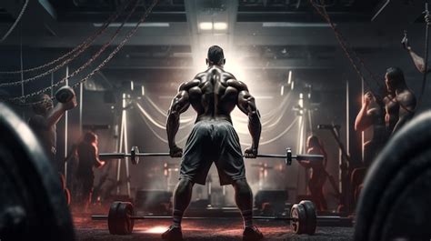 Premium Photo A Man Lifting Weights In A Gym With Big Muscles