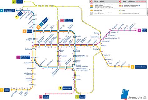 Brussels Metro Map Bruxelles Metro Map Belgium