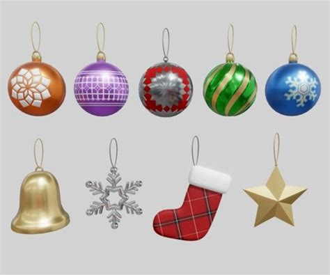 Artstation Christmas Ornaments 3d Model Resources