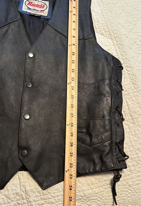 Vintage Mens Leather Vest With Harley Davidson Eagl Gem