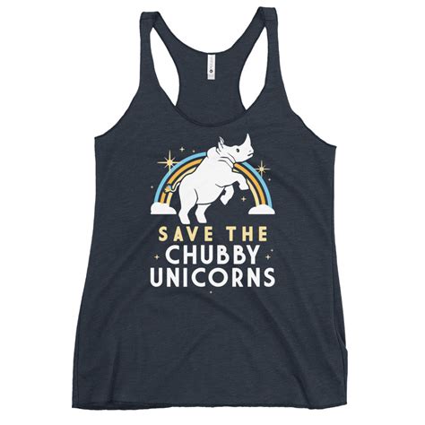 Save The Chubby Unicorns Womens Racerback Tank