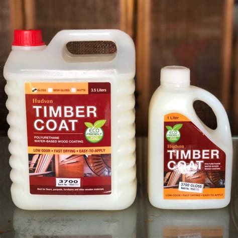 Hudson Timber Coat Polyurethane Water Based Wood Coating 3 5L And 1L