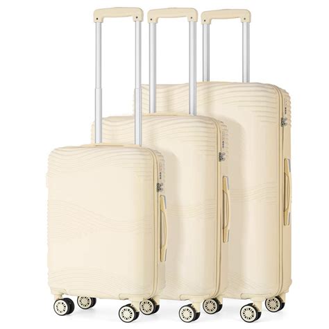 Hikolayae Pocomoke Hill Nested Hardside Luggage Set In Beige Piece