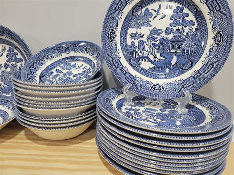 Churchill Blue Willow Dinnerware Set PICK - Etsy