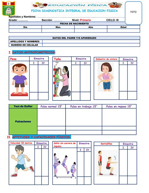 Solution Imc Ficha Diagnostica Integral De Educacion Fisica Nivel