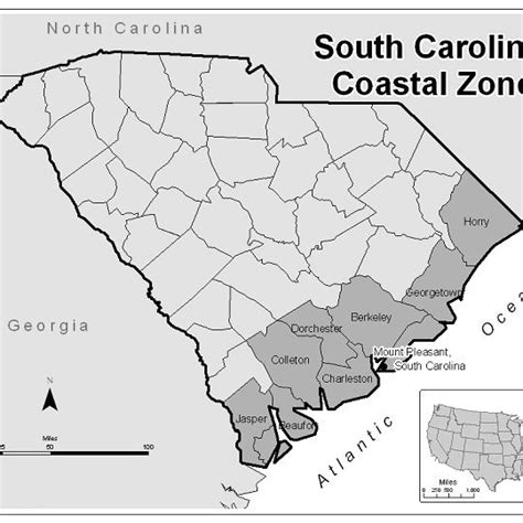 Map of South Carolina Coastal Zone . Map created from data layers ...