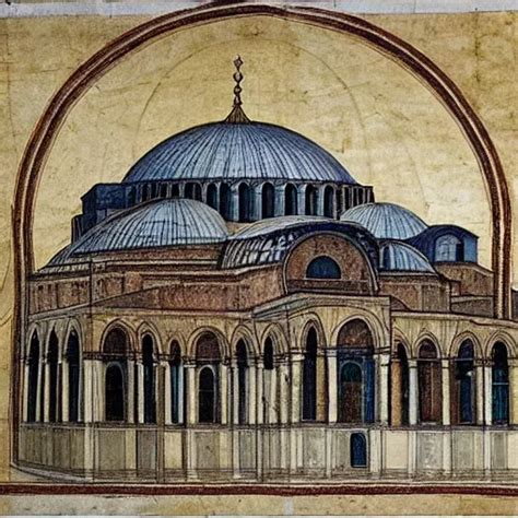 Blueprint Of Hagia Sophia By Leonardo Da Vinci Stable Diffusion