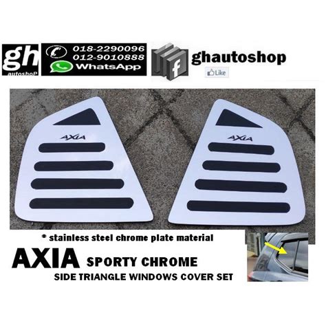 Axia Sporty Side Triangle Windows Part Chrome Cover Set Pcs Shopee