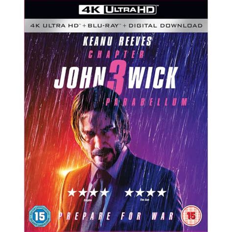 John Wick Chapters 1 3 Trilogy 4K UHD Digital HD Discs Keanu Reeves