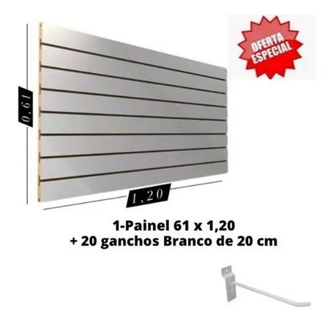 Painel Canaletado Expositor X Ganchos Branco