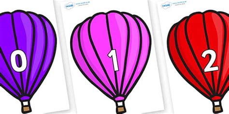 Numbers On Hot Air Balloons Plain Teacher Made