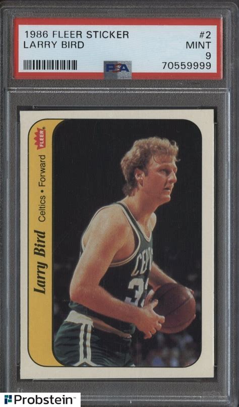 Larry Bird 1986 Fleer Sticker Base Price Guide Sports Card Investor