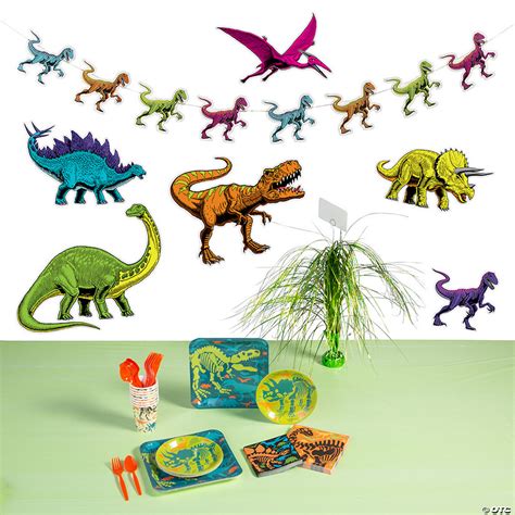 Dinosaur Party Ultimate Tableware Kit For 8 Guests Oriental Trading