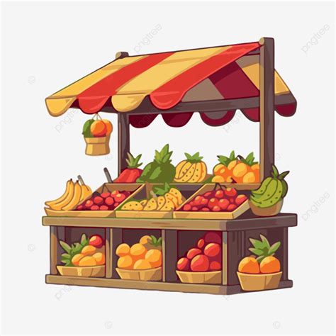 Barraca De Frutas Vetor PNG Clipart De Adesivo Uma Barraca De Mercado