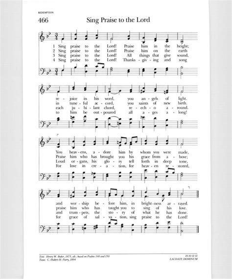 Psalter Hymnal Gray Sing Praise To The Lord Praise Him In The