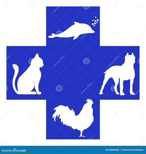 Veterinary Cross With Dog Dolphin Rooster And Cat Inside Logo Klinik